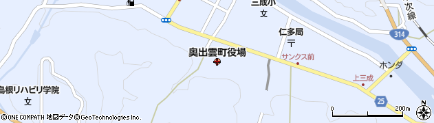 島根県奥出雲町（仁多郡）周辺の地図