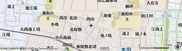愛知県あま市木田西山53周辺の地図