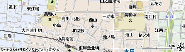愛知県あま市木田西山55周辺の地図