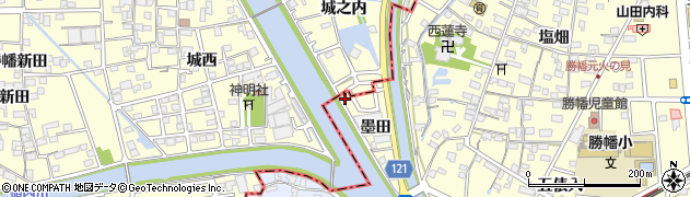 愛知県愛西市平和町（城之内）周辺の地図