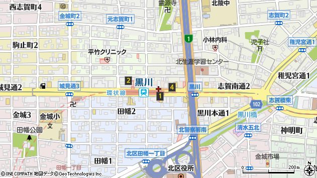 〒462-0842 愛知県名古屋市北区志賀南通の地図
