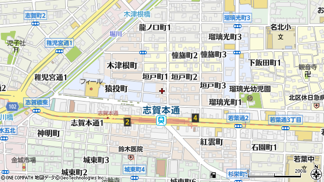 〒462-0867 愛知県名古屋市北区垣戸町の地図