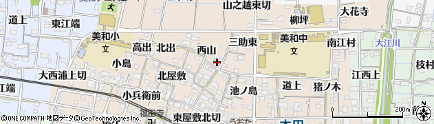 愛知県あま市木田西山48周辺の地図