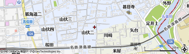 愛知県あま市西今宿（山伏二）周辺の地図