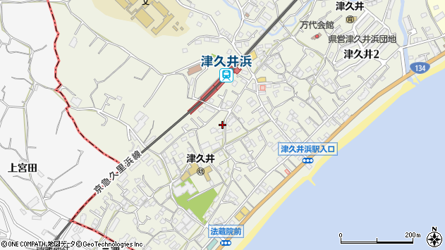 〒239-0843 神奈川県横須賀市津久井の地図