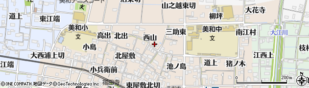 愛知県あま市木田西山46周辺の地図