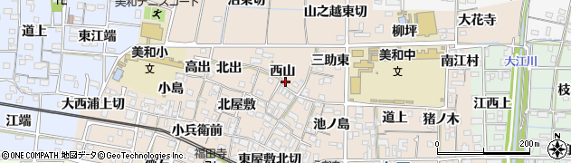 愛知県あま市木田西山45周辺の地図