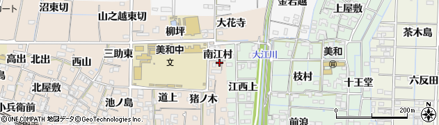 愛知県あま市木田南江村周辺の地図