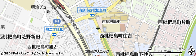 愛知県清須市西枇杷島町下小田井（東野田）周辺の地図