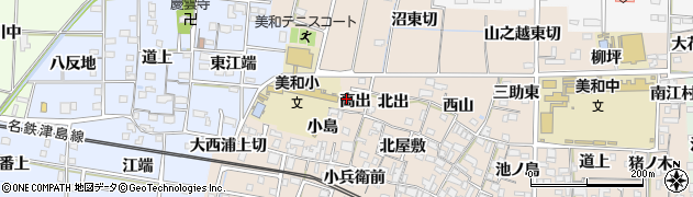 愛知県あま市木田（高出）周辺の地図