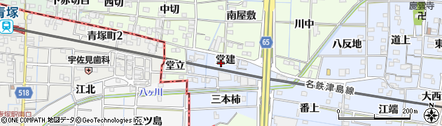 愛知県あま市森山（堂建）周辺の地図