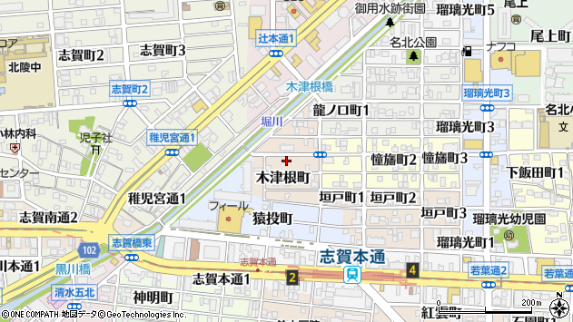 〒462-0851 愛知県名古屋市北区木津根町の地図