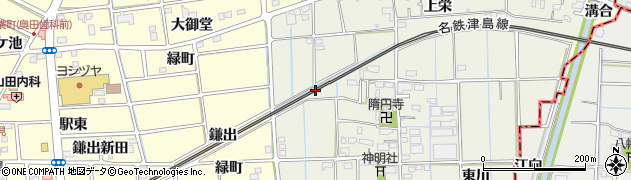 愛知県愛西市佐折町（鯲田）周辺の地図