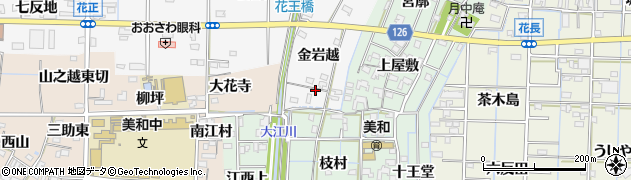 愛知県あま市花正（金岩越）周辺の地図