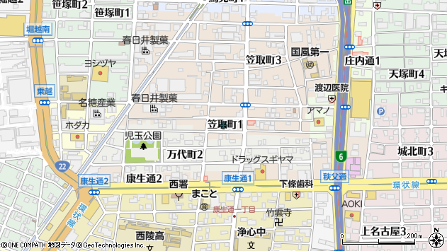 〒451-0072 愛知県名古屋市西区笠取町の地図
