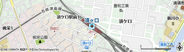 名古屋鉄道株式会社須ケ口駅周辺の地図