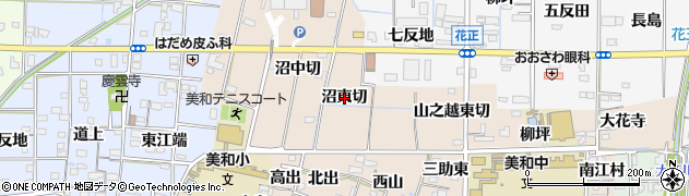 愛知県あま市木田（沼東切）周辺の地図