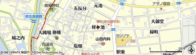 愛知県愛西市勝幡町（姪ケ池）周辺の地図