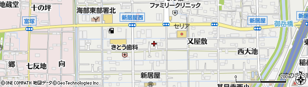 愛知県あま市新居屋辻畑66周辺の地図