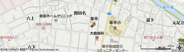 愛知県愛西市草平町（南田名）周辺の地図