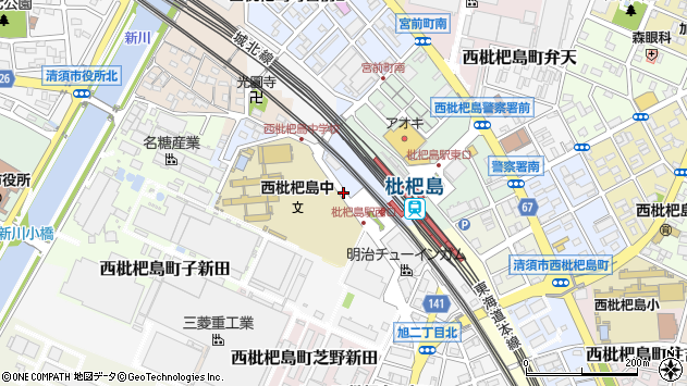 〒452-0063 愛知県清須市西枇杷島町七畝割の地図