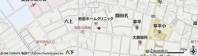愛知県愛西市草平町江ノ田周辺の地図