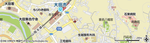 フクハラ宝石・メガネ・時計・補聴器大田市駅前店周辺の地図