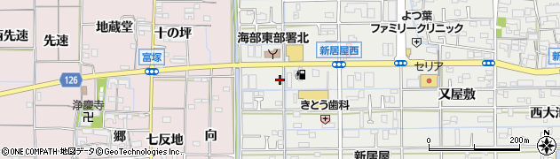 愛知県あま市新居屋岩屋88周辺の地図