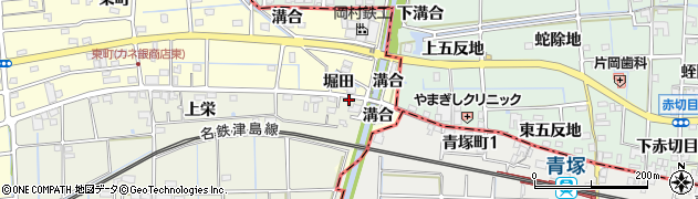 愛知県愛西市佐折町（溝合）周辺の地図