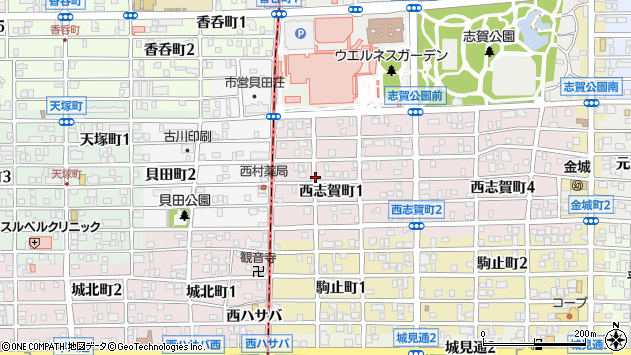 〒462-0058 愛知県名古屋市北区西志賀町の地図