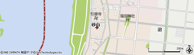 愛知県愛西市塩田町（砂山）周辺の地図