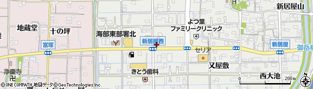 愛知県あま市新居屋辻畑51周辺の地図
