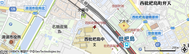 愛知県清須市西枇杷島町新田周辺の地図