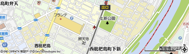 愛知県清須市西枇杷島町下小田井（押花）周辺の地図