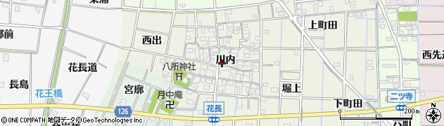 愛知県あま市花長（川内）周辺の地図