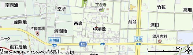 愛知県あま市丹波（中屋敷）周辺の地図