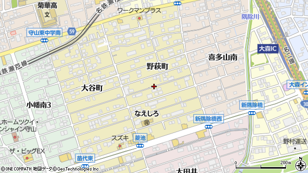 〒463-0042 愛知県名古屋市守山区野萩町の地図