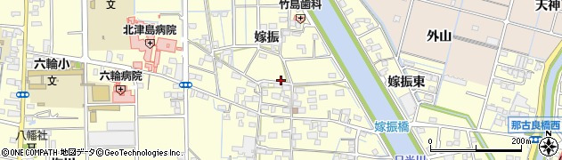 愛知県稲沢市平和町（嫁振）周辺の地図