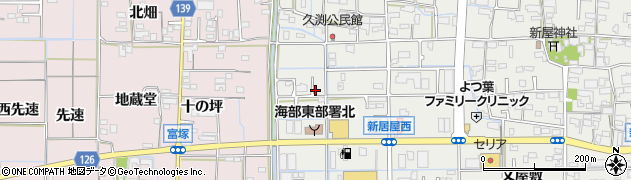 愛知県あま市新居屋（岩屋）周辺の地図