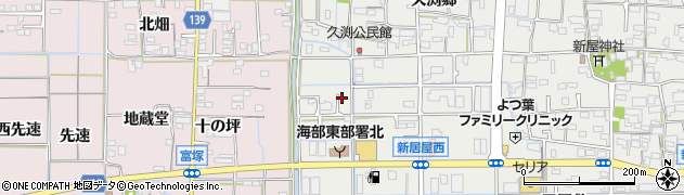 愛知県あま市新居屋岩屋41周辺の地図