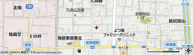 愛知県あま市新居屋辻畑22周辺の地図