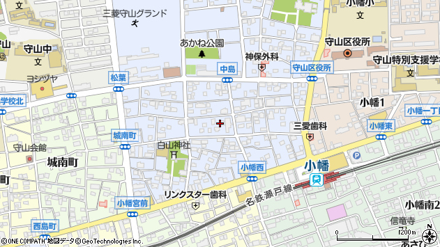 〒463-0013 愛知県名古屋市守山区小幡中の地図