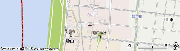 愛知県愛西市塩田町（宮田）周辺の地図