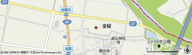 滋賀県犬上郡甲良町金屋周辺の地図