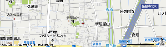 愛知県あま市新居屋善左屋敷70周辺の地図