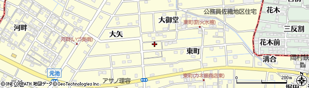 愛知県愛西市勝幡町東町121周辺の地図