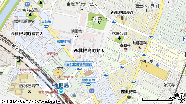 〒452-0006 愛知県清須市西枇杷島町弁天の地図