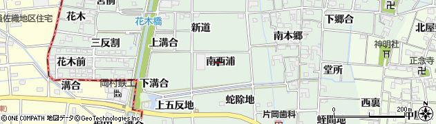 愛知県あま市蜂須賀（南西浦）周辺の地図