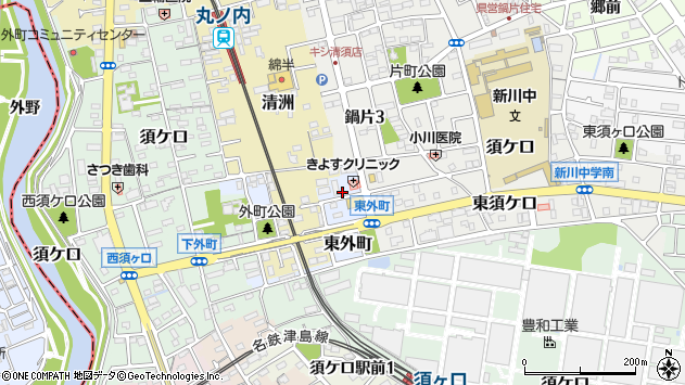 〒452-0906 愛知県清須市東外町の地図