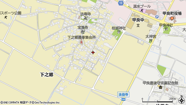 〒522-0271 滋賀県犬上郡甲良町下之郷の地図
